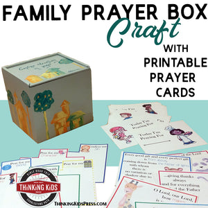 Family Prayer Box Craft with 6 Sets of Prayer Cards for Kids