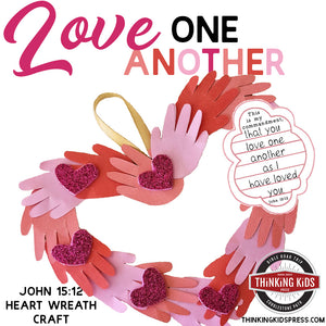 Love One Another Bible Verse | John 15:12 Heart Wreath Craft