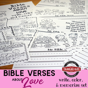 Bible Verses about Love: Write, Color, and Memorize Set
