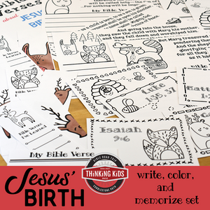 Bible Verses about Jesus' Birth | Write, Color, and Memorize Set