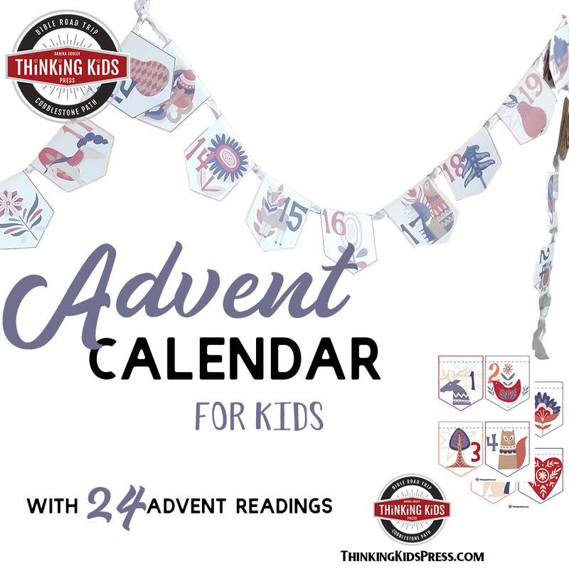 Printable Advent Calendar for Kids with 24 Advent Readings Thinking