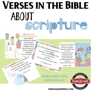 Verses in the Bible about Scripture: Memory Cards – Thinking Kids Press